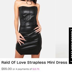 Raid Of Love Strapless Mini Dress m